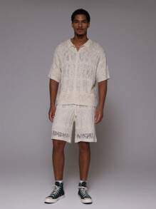 Musero Cárdigan ancho con botones y tejido de punto distressed/desgastado