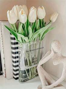 Bình hoa để trang trí kệ sách dễ thương, Bình hoa độc đáo cho người yêu sách, Bình hoa Acrylic mang hương vị nghệ thuật và văn hóa để trang trí văn phòng tại nhà, Một cuốn sách về hoa Ngày lễ tình nhân, Đám cưới ngày lễ tình nhân, Sinh nhật, Trang trí mùa thu - Nhiều màu - Xem 2