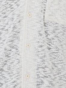 SUMWON 轻质针织夏季度假沙滩衬衫度假装纽扣式休闲短袖透视上衣 - 杏色 - 查看 4