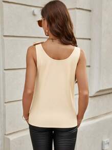 SHEIN Clasi Camiseta sin tirantes con lazo decorativo de unicolor casual para mujer, para primavera y verano, ideal para la playa