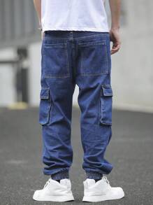 Manfinity EMRG Jeans cargo en denim coupe large pour hommes