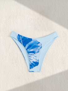Swim Mod 1pc Women Floral Print Bikini Bottom For Summer Beach Vacation - Blue - View 4