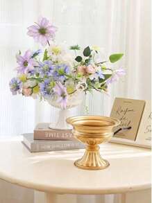 SHEIN Retro High Foot Flowerpot, European Style Wedding Decoration Flower Vase, Photography Prop, Dry Flower Arrangement, High-End Decor,Wedding Decor,Centerpiece,Table Decor,Party - Multicolor - View 6