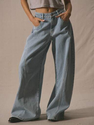 MUSERA Jeans de tiro medio con detalle de costura, silueta curva, apropiados para primavera, verano, vacaciones, estilo 90's y 2000, para uso diario, trabajo, oficina, Navidad, Acción de Gracias, con un toque chic