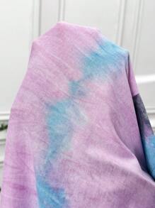 SHEIN CURVE+ Plus Size Women's Random Tie Dye Pattern Curved Hem T-Shirt - Multicolor - View 9
