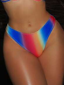 Swim SXY 女士夏季性感硬杯钢托彩虹印花两件套比基尼泳装套装 - 彩色 - 查看 6