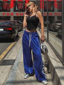 DAZY Women Square Neck Tight Fitted Basic Half Front Zip Up Camisole Y2k - Black - View 3