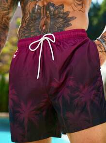 Manfinity VDAYZ Men's Casual Beach Shorts, Simple And Fashion, Everyday Wear