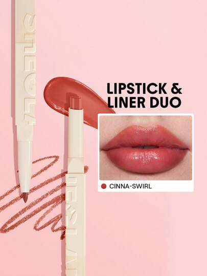 SHEGLAM أحمر شفاه لامع ومرطب 2 في 1 من Glam 101، مجموعة Duo-Cinna-Swirl، أحمر شفاه لامع ومرطب 2 في 1، سهل الاستخدام، ذو طرفين، مكياج شفاه ناعم وحريري محمول حفل التخرج عيد ميلاد عطلة صيف خريف واي تو كيه أنيق أزياء نساء علامة تجارية مكياج مستحضرات تجميل الجمال حفلة شاطئ بحر سفر تخييم في الهواء الطلق مدرسة حرم جامعي رحلة مهرجانات ديكور هدية هدية وردة فتاة تنكر أفضل لون سحر أجواء