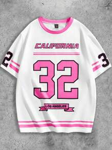 Manfinity VCAY Men's Loose Fit Digital Printed Short Sleeve T-Shirt Set - Pink - View 3