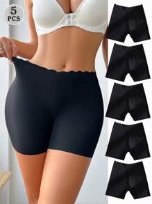 5pcs/Pack Women Seamless Hipster Panties - Black - View 3