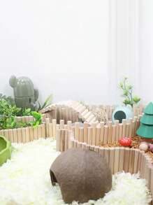 1pc Hamster Habitat Accessories With Multiple Sizes, Golden Bear Toy Turtle Hamster Reed Ding Chicken Fence Partition Two-Layer Platform Climbing