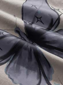 DAZY Butterfly Print Raglan Sleeve Crop Tee Y2k,Graphic Tees - Grey - View 9