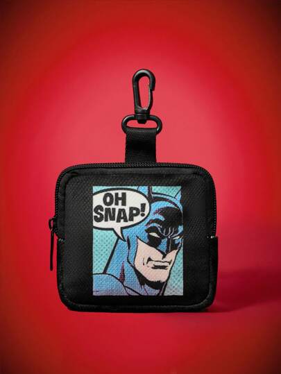 BATMAN X SHEIN Fashionable Figure & Letter Graphic Coin Purse, Portable