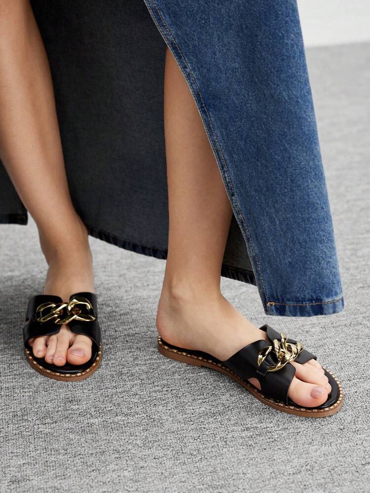 CUCCOO BIZCHIC Fashion Minimalist Women Flat Sandals, Versatile For Summer Vacation, Commuting And Daily Outfit