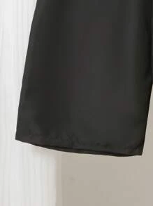 Tween Boy Solid Color Drawstring Waist Swim Trunks