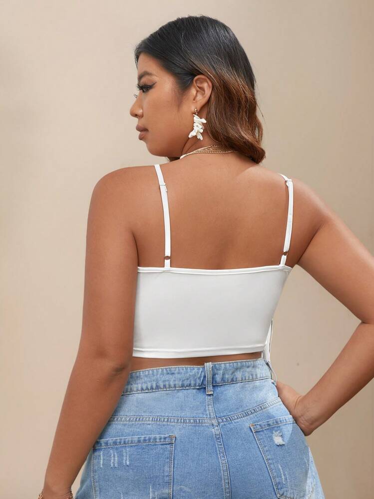 SHEIN VCAY Débardeur à franges unicolore pour les vacances d'été - Blanc - Voir 2