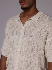 Musero Cárdigan ancho con botones y tejido de punto distressed/desgastado