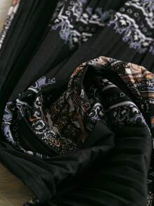 Breezaya 女士优雅度假风复古印花阔腿裤 - 彩色 - 查看 4