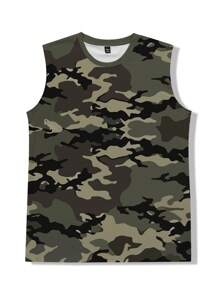 Manfinity LEGND Plus Size Men's Fashionable Camouflage Print Tank Top - Multicolor - View 3