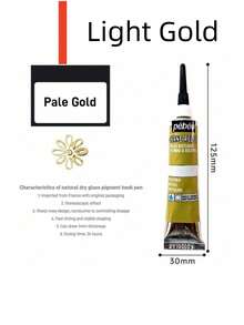 SHEIN 1 Pc Metal Color 3D Stereoscopic Glass Pigment Hook Pen 1mm Pen Tip 20ml DIY Painting Textile Ceramic Metal Acrylic Pigment Back To School - one-size - View 12