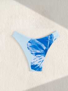 Swim Mod 1pc Women Floral Print Bikini Bottom For Summer Beach Vacation - Blue - View 2