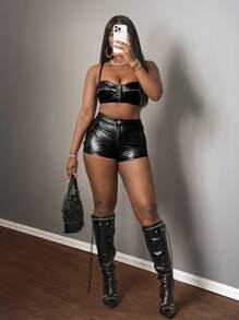 Slaydiva 2025 Summer New Arrivals Musician Festival, Easter, Western, Nomadic, St. Patrick's Day, Birthday Party, Graduation, Student, Everyday, All-Match, Casual, Holiday, Cruise, Beach, Sunbathing, Fashion, Sportswear, Streetwear, Utility Pockets Women Shorts