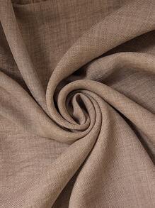 EMERY ROSE Plus Size Women's Solid Color Sleeveless Ruched Summer Dress - Khaki - View 5