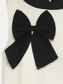 SHEIN Explorewe Teen Girl Sleeveless Solid Color Dress With 3D Bow Decor, Casual Ladylike Style, Comfortable For Daily, Summer, And Elegant For Weddings & Wedding Guests - Apricot - View 7