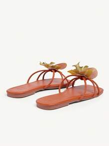 CUCCOO CHICEST Giày sandal đế bằng khóa kim loại thời trang màu đỏ cho nữ - màu nâu - Xem 5