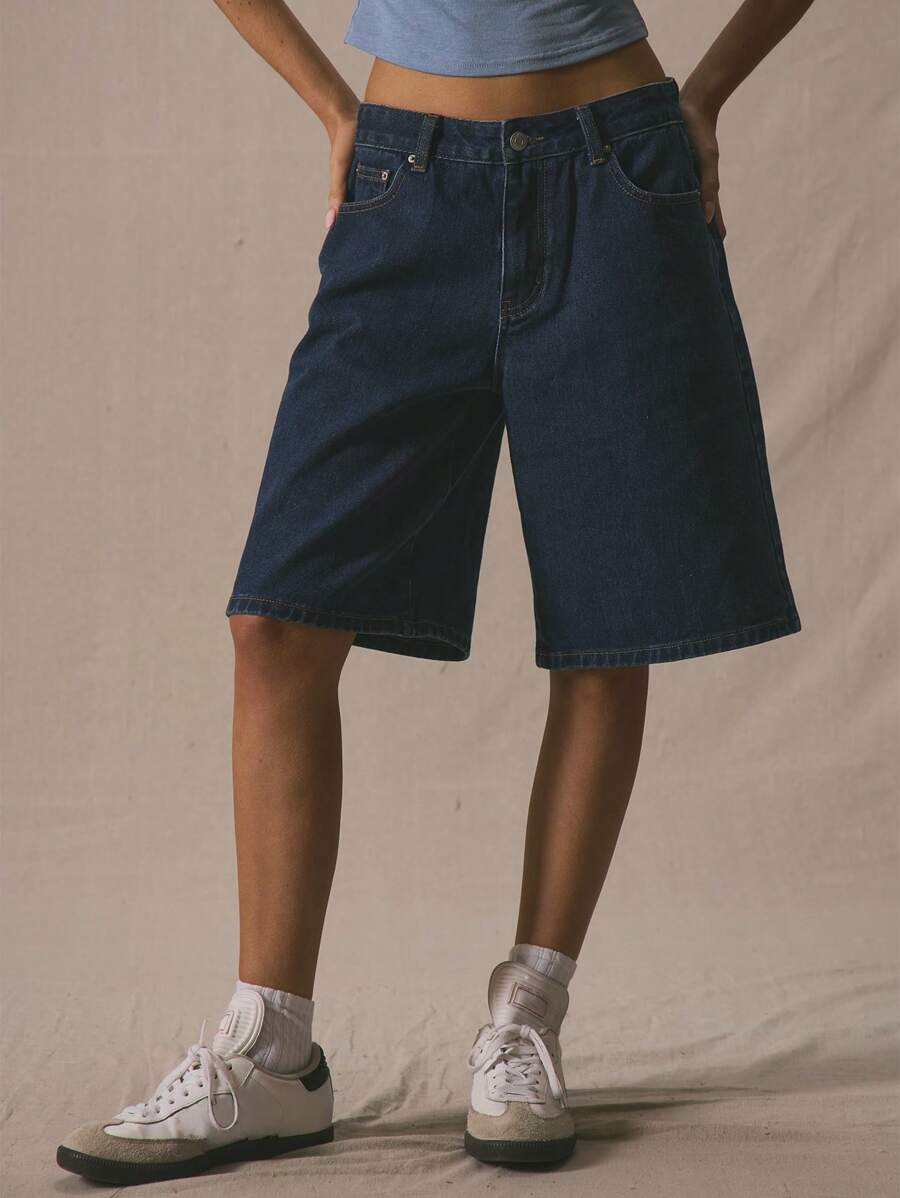 MUSERA 低腰长款牛仔短裤 春夏可爱度假风 90年代Y2K西部风 音乐会 节日 街头风 返校季 秋季 冬季 纳什维尔绿洲 休闲时尚