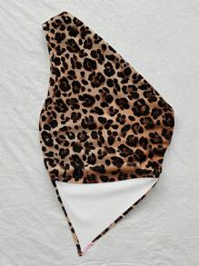 Soleia 女士不对称下摆豹纹百合与芙蓉印花不对称领口休闲上衣，春夏假日风格