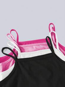4 piezas Tops tipo camisilla para niñas, ajuste regular, camiseta interior cómoda, diseño sencillo adecuado para todas las estaciones. El diseño sencillo lo hace fácil de combinar, adecuado para uso en las 4 estaciones. Tela de punto suave, elástica y transpirable, lavable a máquina, ajuste cómodo y fácil cuidado. Conjuntos a juego de mamá e hija (se venden 4 piezas por separado)