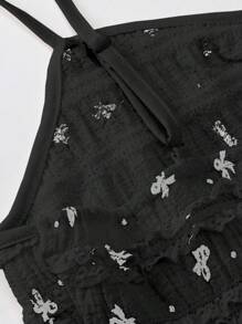 SHEIN Unity Plus Size Women Casual Random Bow Print Camisole Tank Top Graphic Tees Women Tops - Black - View 4