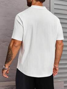 Manfinity Homme Plus Size Men's Casual Versatile Solid Color Shirt - White - View 2