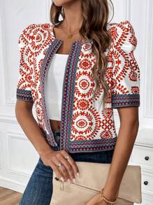 SHEIN LUNE Women's Minimalist Fashion Jacket, Suitable For Summer