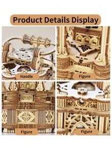 SHEIN 3D 木制拼图 DIY 旋转复古灯笼动手活动书桌装饰青少年礼物，手工制作的木制礼物，拼图 2000，木制拼图木制