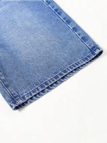 Teenage Boys' Casual All-Match Versatile Soft Washed Denim Bermuda Shorts, Suitable For Daily Wear, Travel, Hot Weather, Party, Spring/Summer 2025 New Arrival