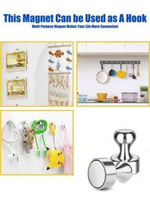 10Pcs Fridge Magnets For Whiteboard, Refrigerator Magnets, Fridge Magnets Adult, Small Push Pin Magnets For Whiteboard, Fridge, Office, Classroom And Map Magnets Silver, Home Decor, Wall Decor, Office Decor, Room Decor, Kitchen Decor, Bedroom Decor, Room Decoration Stuff, Home Decor Items