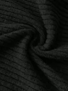 SHEIN Robe décontractée à manches courtes à col rond, ajustée et côtelée, de couleur unie pour femme enceinte