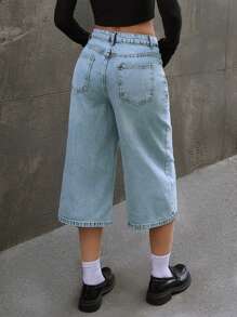 RueChic Low Waist Vintage Slant Pocket Washed Jeans - Medium Wash - View 2