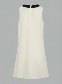 SHEIN Explorewe Teen Girl Sleeveless Solid Color Dress With 3D Bow Decor, Casual Ladylike Style, Comfortable For Daily, Summer, And Elegant For Weddings & Wedding Guests - Apricot - View 3