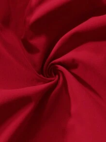 SHEIN SXY Plus Size Summer Casual Solid Color Cargo Shorts Red - Red - View 6