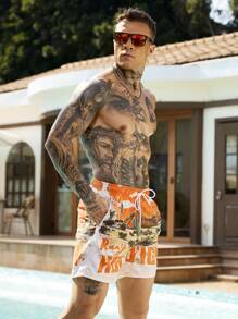 Manfinity VDAYZ Eenvoudige, modieuze, casual strandshorts voor heren, dagelijkse kleding