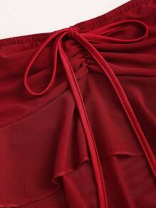 Sweetra 女士纯色简约日常穿着露背吊带背心 Y2K - 酒紅色 - 查看 3