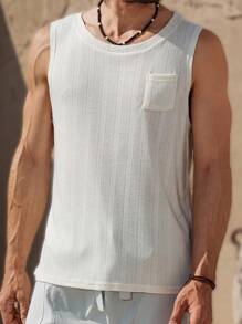 Manfinity RSRT Top décontracté unisexe à col ras du cou sans manches avec poche, de couleur unie - Nude - Voir 3