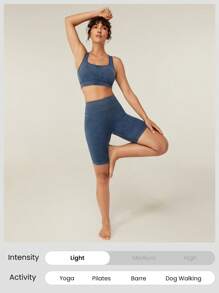 GLOWMODE Short de contrôle du ventre doux et confortable de 7 po, pour yoga et pilates à faible impact, pour l'usage quotidien