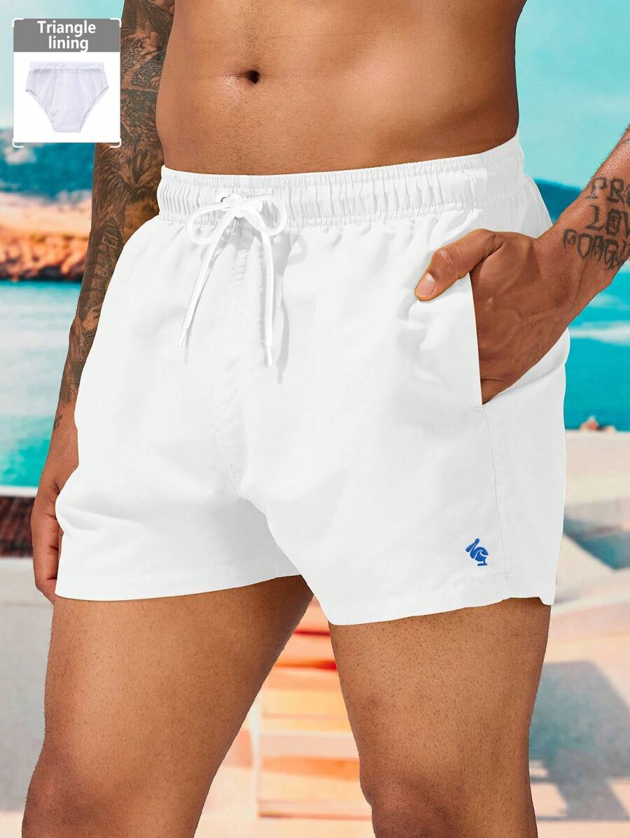ZELFYO Men's Casual Vacation Drawstring Waist Beach Shorts,Hawaiian - White - View 1