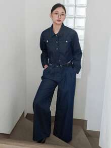 DAZY New Spring Style Relaxed Fit Women Denim Set - Blue - View 9