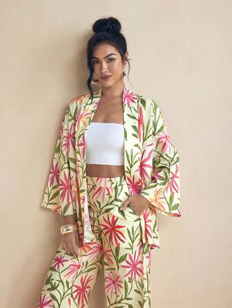 Miriam Omar Designer Colorful Print Casual Loose Flare Sleeve Beach Resort Kimono Woman Summer Outfits Women Clothes Women Summer Tops